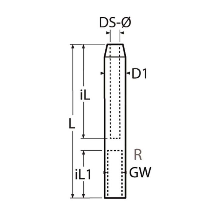 Embout à sertir pas à gauche inox A4 - 1 pc - 4 mm 1