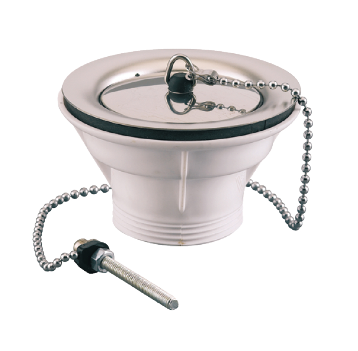 bonde bouchon - 40 x 49 - diamètre 60 - plastique / inox - sans trop plein - valentin 70150000000