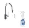 Mitigeur cuisine GROHE Feel douchette extractible + Nettoyant robinetterie GROHE GroheClean