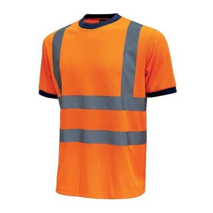 T-shirt avec bandes réfléchissantes GLITTER Orange Fluo (Lot de 3) | HL197OF - Upower 1
