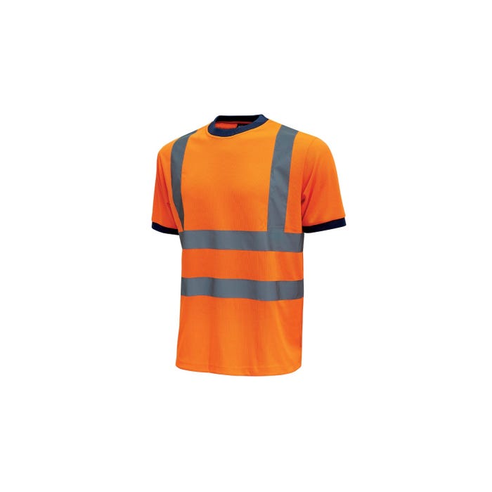 T-shirt avec bandes réfléchissantes GLITTER Orange Fluo (Lot de 3) | HL197OF - Upower 0