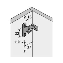 Fixation de fond de meuble rv7d - Décor : Nickelé - Diamètre perçage : 5 mm - Matériau : Zamac - HETTICH 1