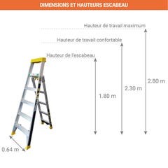 Escabeau pro multi-positions - Hauteur max. de travail 3.90m - 455605 1