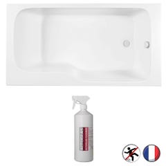 Baignoire bain douche JACOB DELAFON Malice antidérapante + nettoyant | 160 x 85 version droite 6