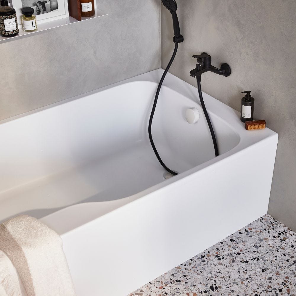 Baignoire bain douche JACOB DELAFON Malice antidérapante + tablier niche + pare bain | 160 x 85 cm version droite 5
