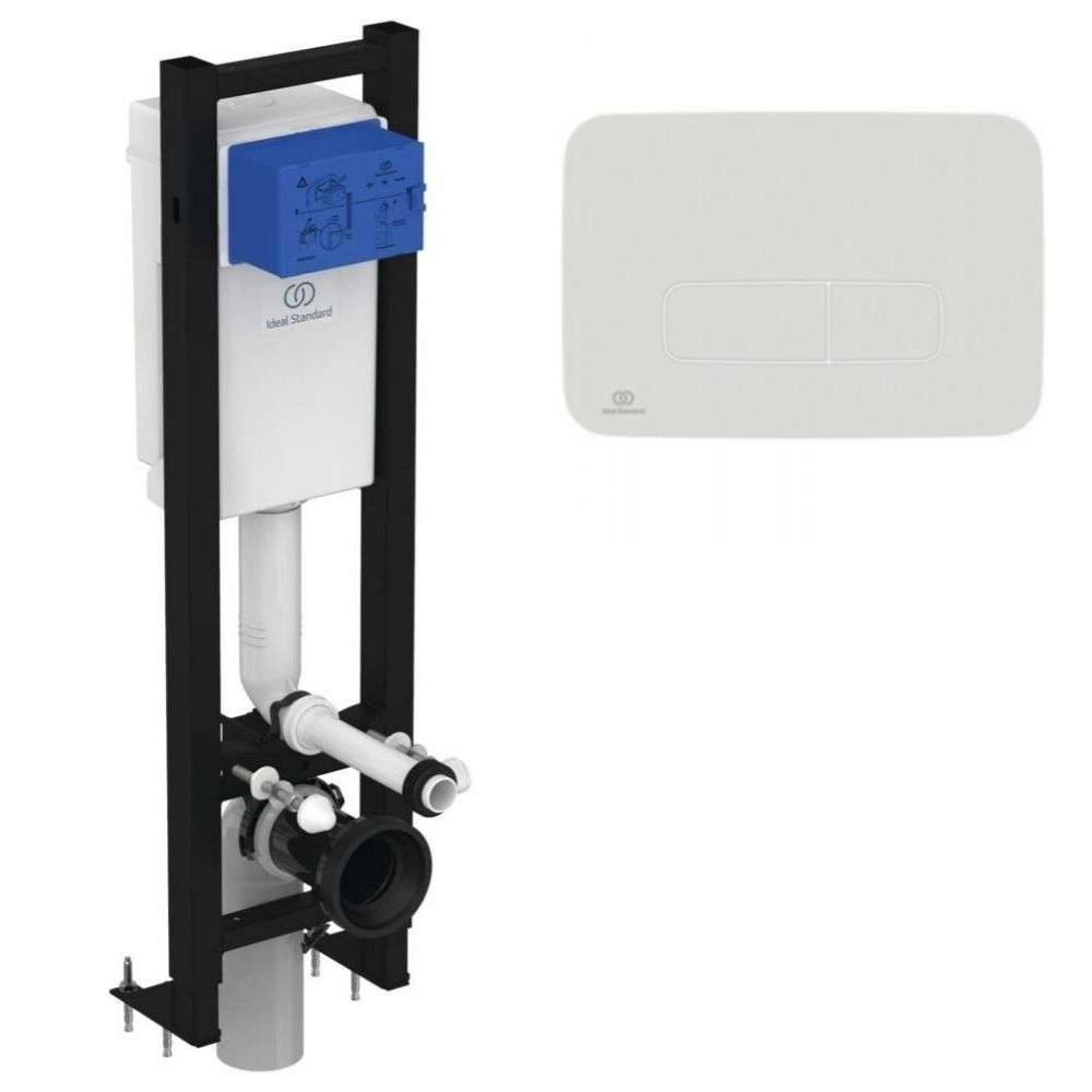 Ideal Standard Bâti-support autoportant gain de placeéco certifié NF + plaque ronde