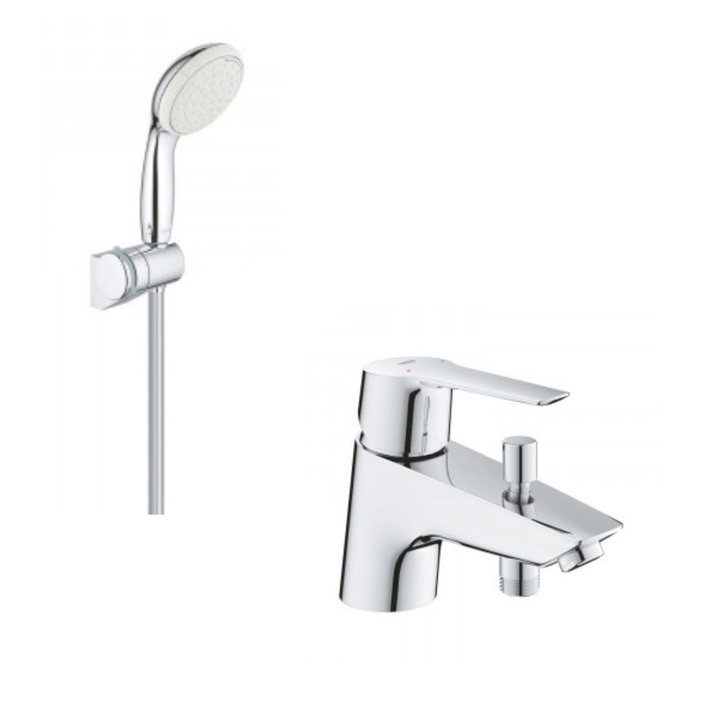 GROHE Mitigeur bain douche monotrou Start 2021 Quickfix + ensemble de douche Tempesta 2 jets avec support mural