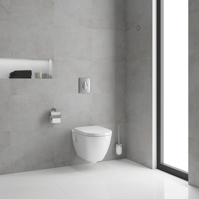 GROHE Pack WC suspendu sans bride céramique Solido +a ccessoires salle de bain haut de gamme Essentials Cube 1