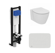 Pack WC suspendu compact Ideal StandardConnect space + abattant + plaque ronde + b ti