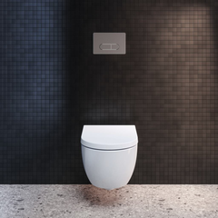 Pack WC suspendu compact Ideal Standard Connect space + abattant + plaque carrée + bati support 8