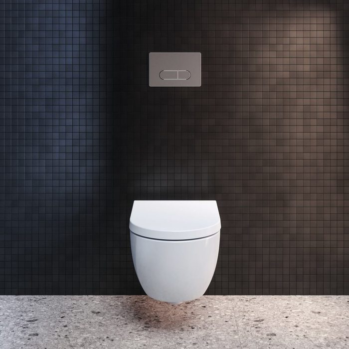 Pack WC suspendu compact Ideal Standard Connect space + abattant + plaque carrée + bati support 8
