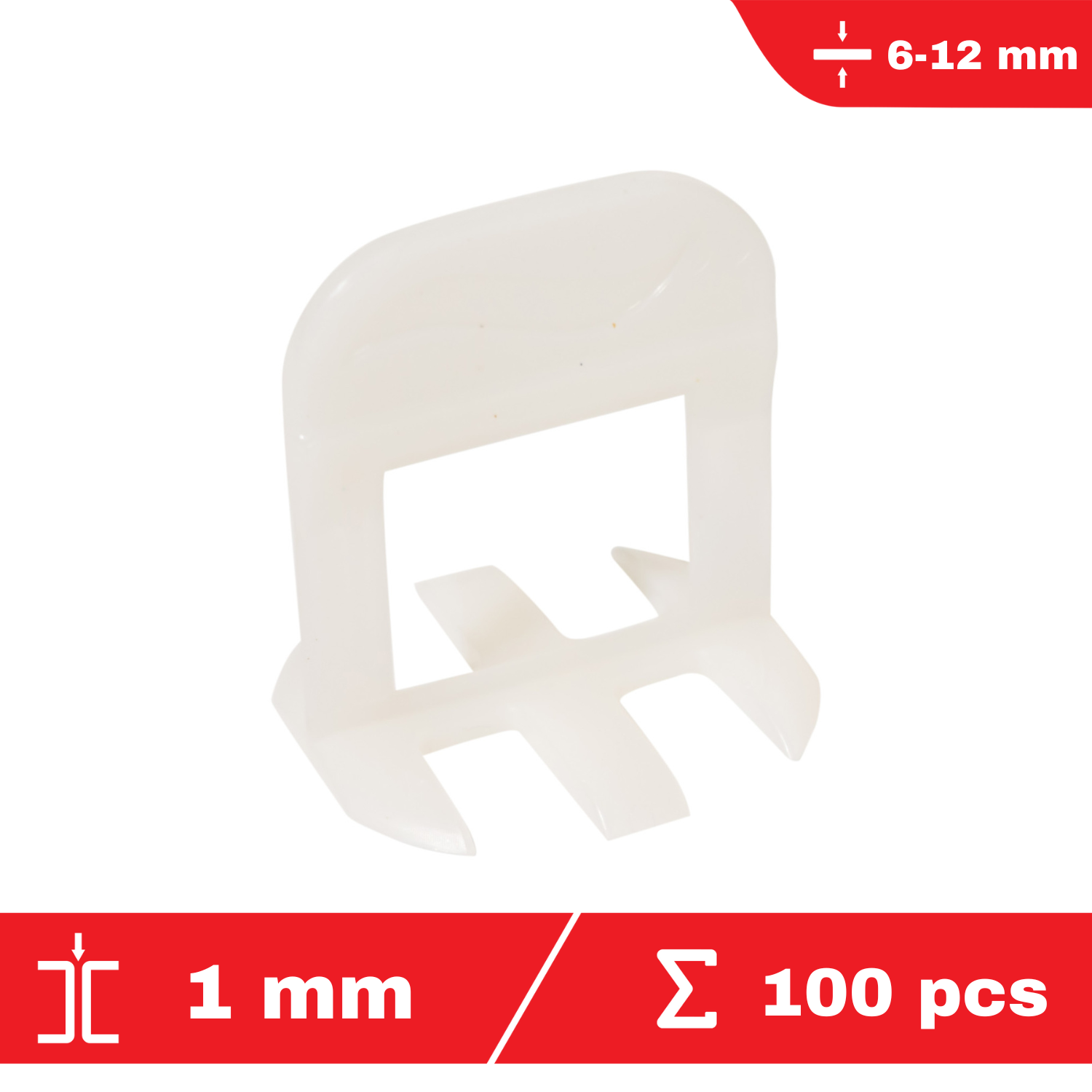 Lot de 100 croisillons à cale autonivelants CLIP-IT 1mm - système de nivellement de carrelage - FLAT-PRO