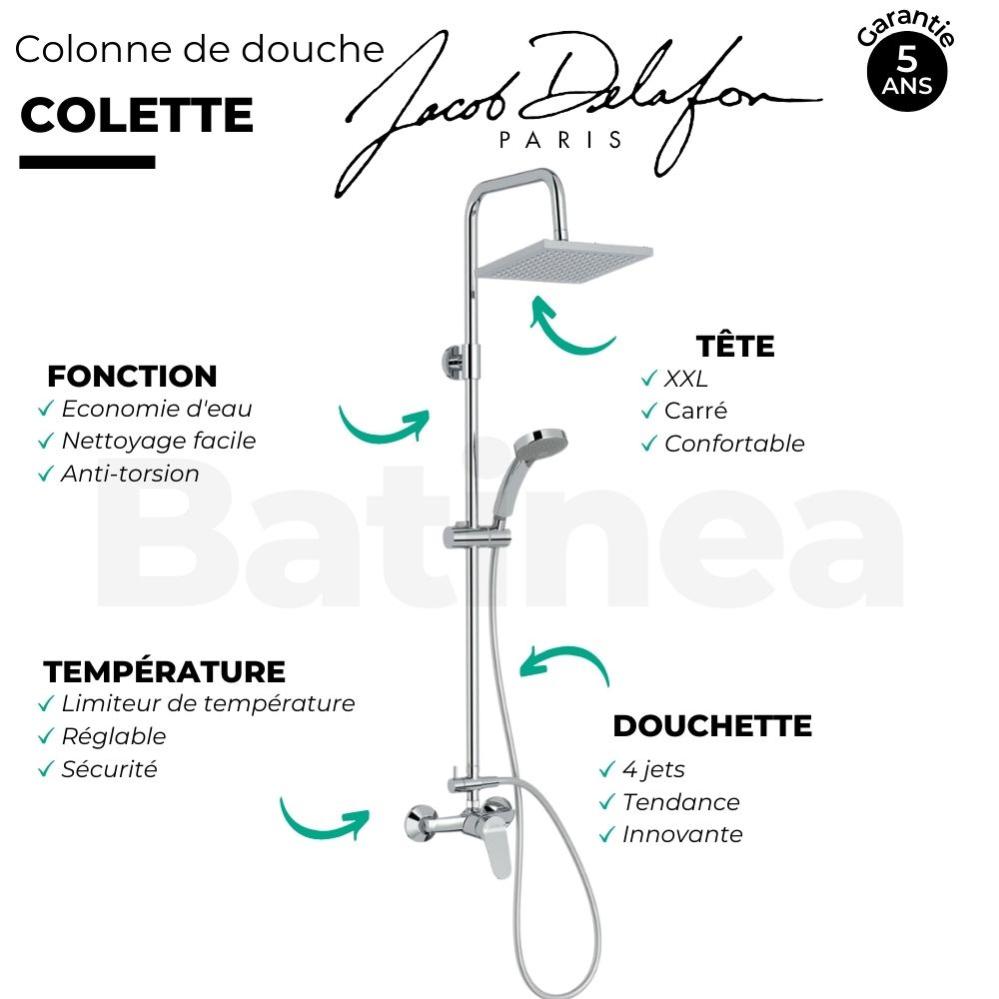 Colonne de douche JACOB DELAFON Colette mécanique 4 jets, Chrome