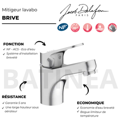 Robinet lavabo JACOB DELAFON Brive installation rapide et économie d'eau 2