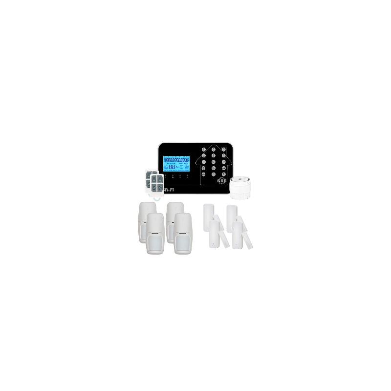 Kit Alarme maison connectée sans fil WIFI Box internet et GSM Futura noire Smart Life - Lifebox - KIT4 0