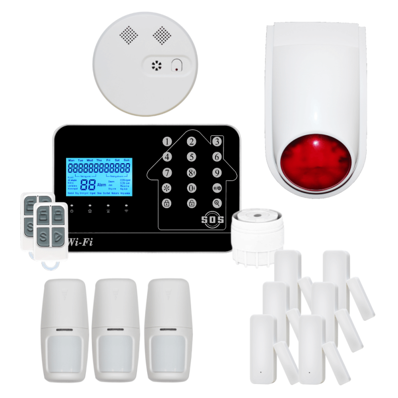 Kit Alarme maison connectée sans fil WIFI Box internet et GSM Futura noire Smart Life - Lifebox - KIT6 0