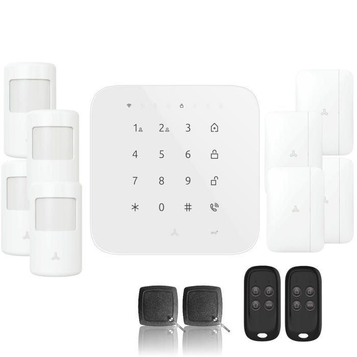Alarme maison wifi et gsm 4g sans fil connectée casa- kit 4 0