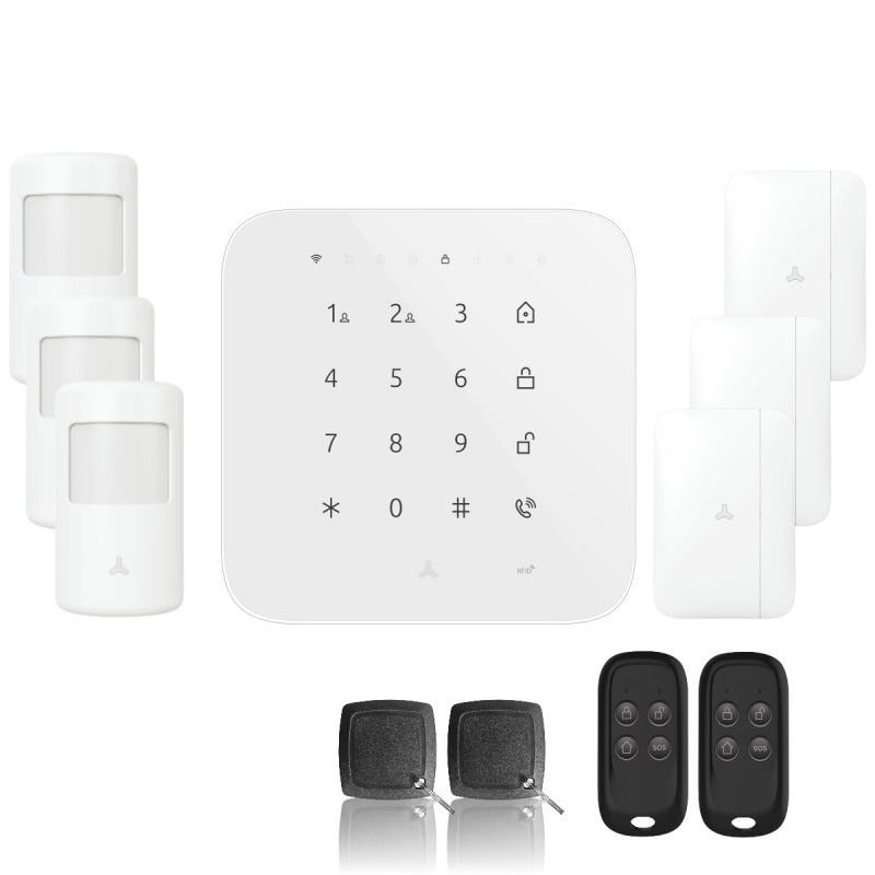 Alarme maison wifi et gsm 4g sans fil connectée casa- kit 3 0