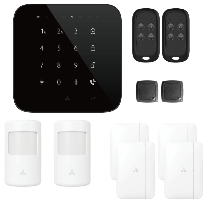 Alarme maison wifi et gsm 4G sans fil connectée Casa Noire - kit 6 0