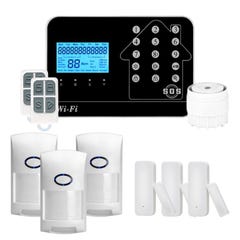 Kit Alarme maison connectée sans fil WIFI Box internet et GSM Futura noire Smart Life - Lifebox - KIT animal 3 0