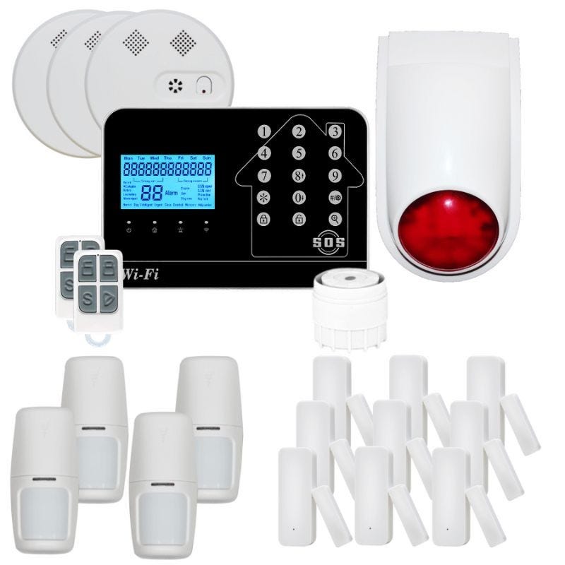 Kit Alarme maison connectée sans fil WIFI Box internet et GSM Futura noire Smart Life - Lifebox - KIT8 0