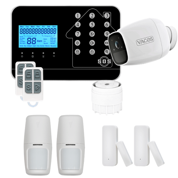 Kit Alarme maison connectée sans fil WIFI Box internet et GSM Futura noire Smart Life et caméra WIFI - Lifebox - KIT9 0