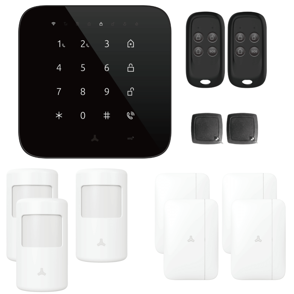 Alarme maison wifi et gsm 4G sans fil connectée Casa Noire - kit 5