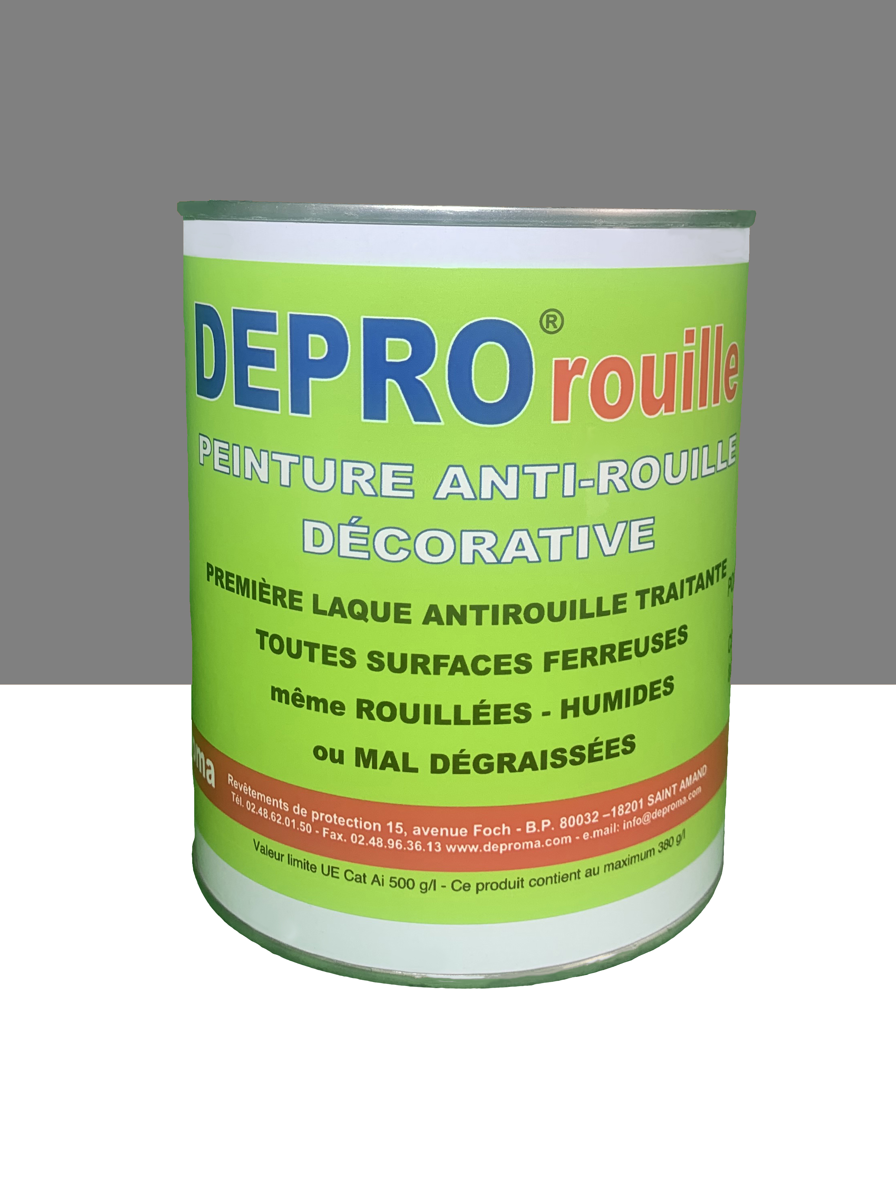 DEPROMA - Peinture antirouille - Depro Rouille - 1KG - Gris clair