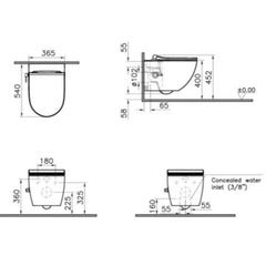 Grohe Pack WC Bâti-support Rapid SL + WC sans bride avec fonction bidet thermostatique + Plaque chrome (RapidSL-SATClean-1) 3