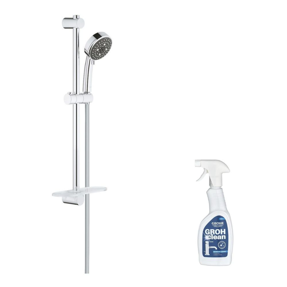 GROHE Ensemble de douche 4 jets avec barre Vitalio Comfort 100 chromé + nettoyant Grohclean