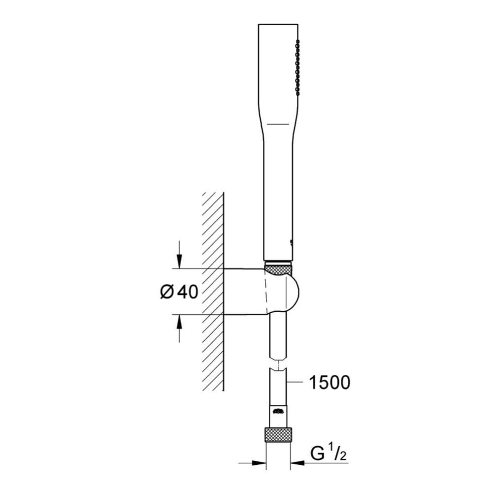 Pommeau de douche GROHE Quickfix Vitalio Get Stick avec support mural