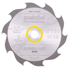 Lame de scie circulaire METABO PRO 628002000 - "Power Cut Wood" - HW/CT - 160x2,2x20mm - 10 dents 0