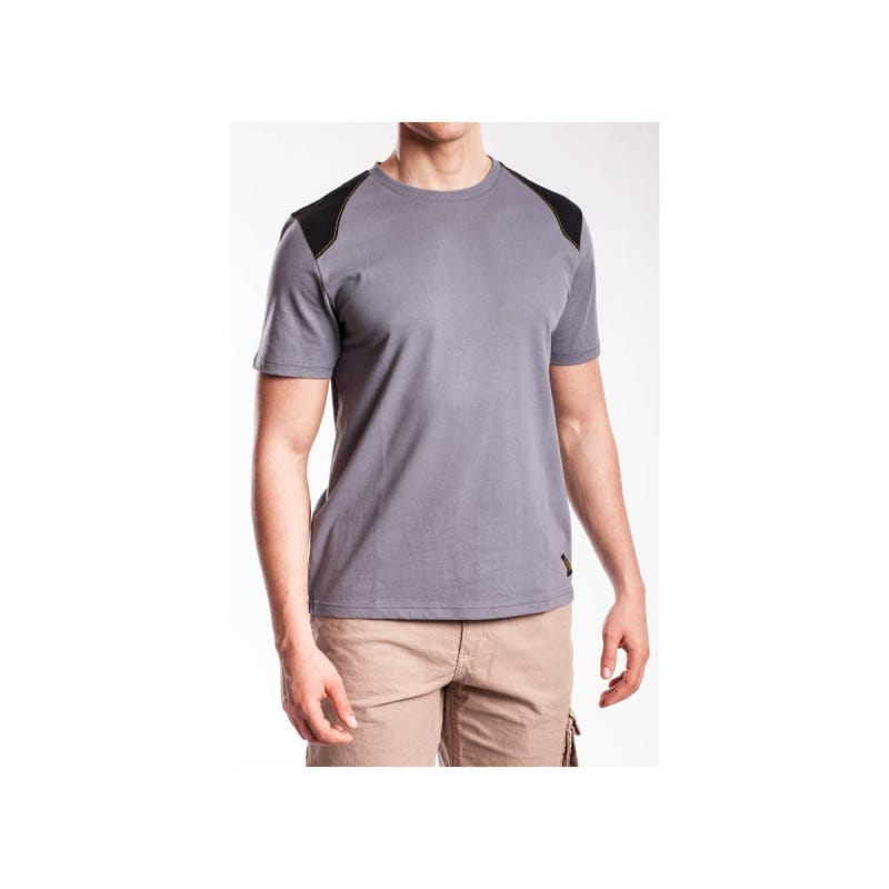 T-shirt renforcé RICA LEWIS - Homme - Taille S - Coton bio - Gris - WORKTS 1