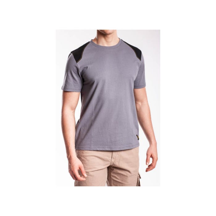 T-shirt renforcé RICA LEWIS - Homme - Taille L - Coton bio - Gris - WORKTS 1