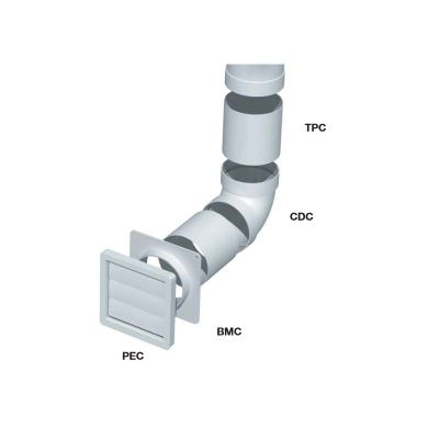 Réduction conique PVC 100/80 - RED 100/80 P UNELVENT - 860407 Réduction conique PVC 100/80