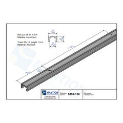 Rail aluminium - Longueur : 2000 mm - MANTION 1