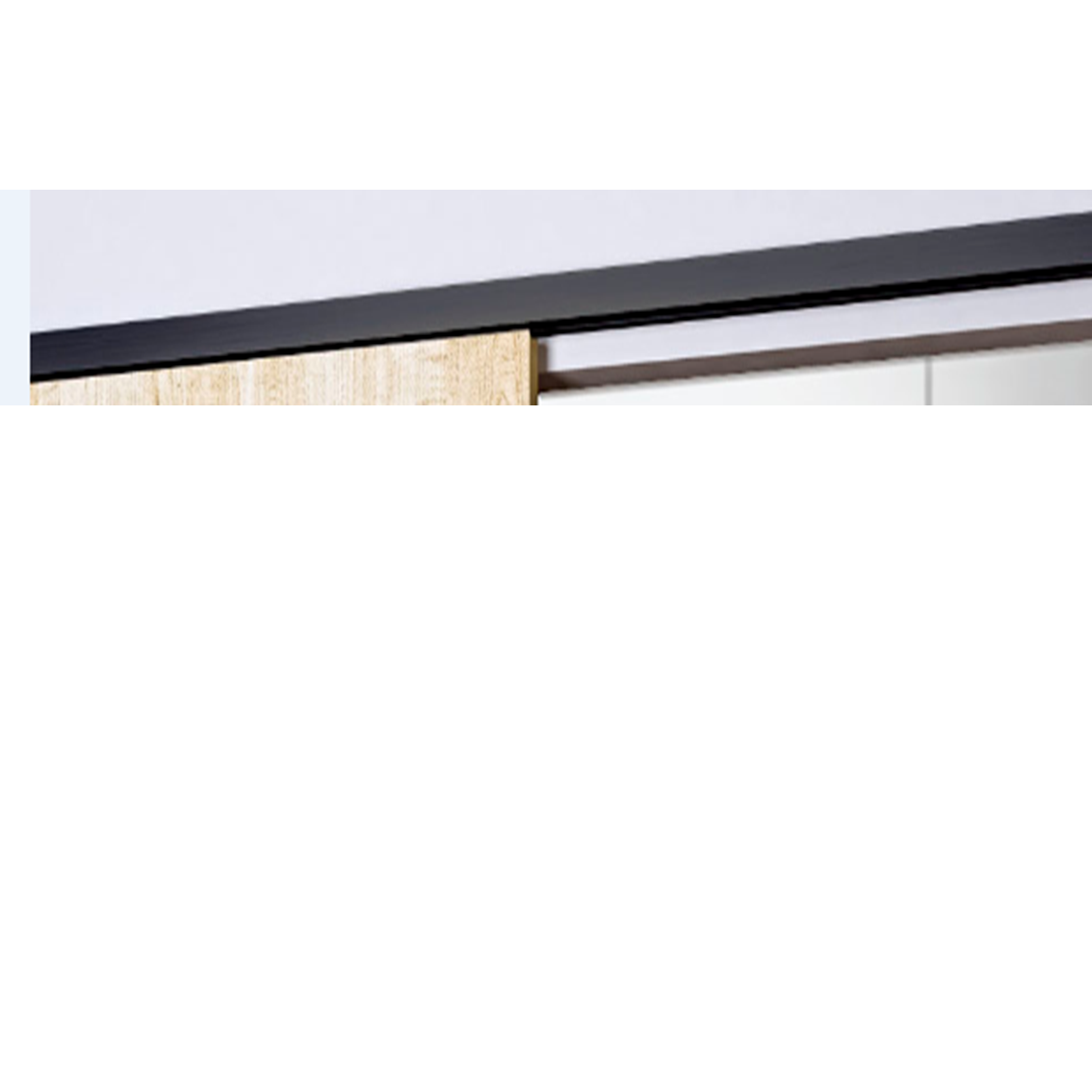 Porte Coulissante Telia Noir Vitrée H204 x L83 + Rail à roulettes et 2 Coquilles GD MENUISERIES 1