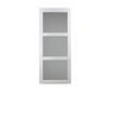 Porte Coulissante "Kenya" Blanc 3 Vitrages Depoli 204X83 Avec Rail Aluminium bandeau noir + coquilles