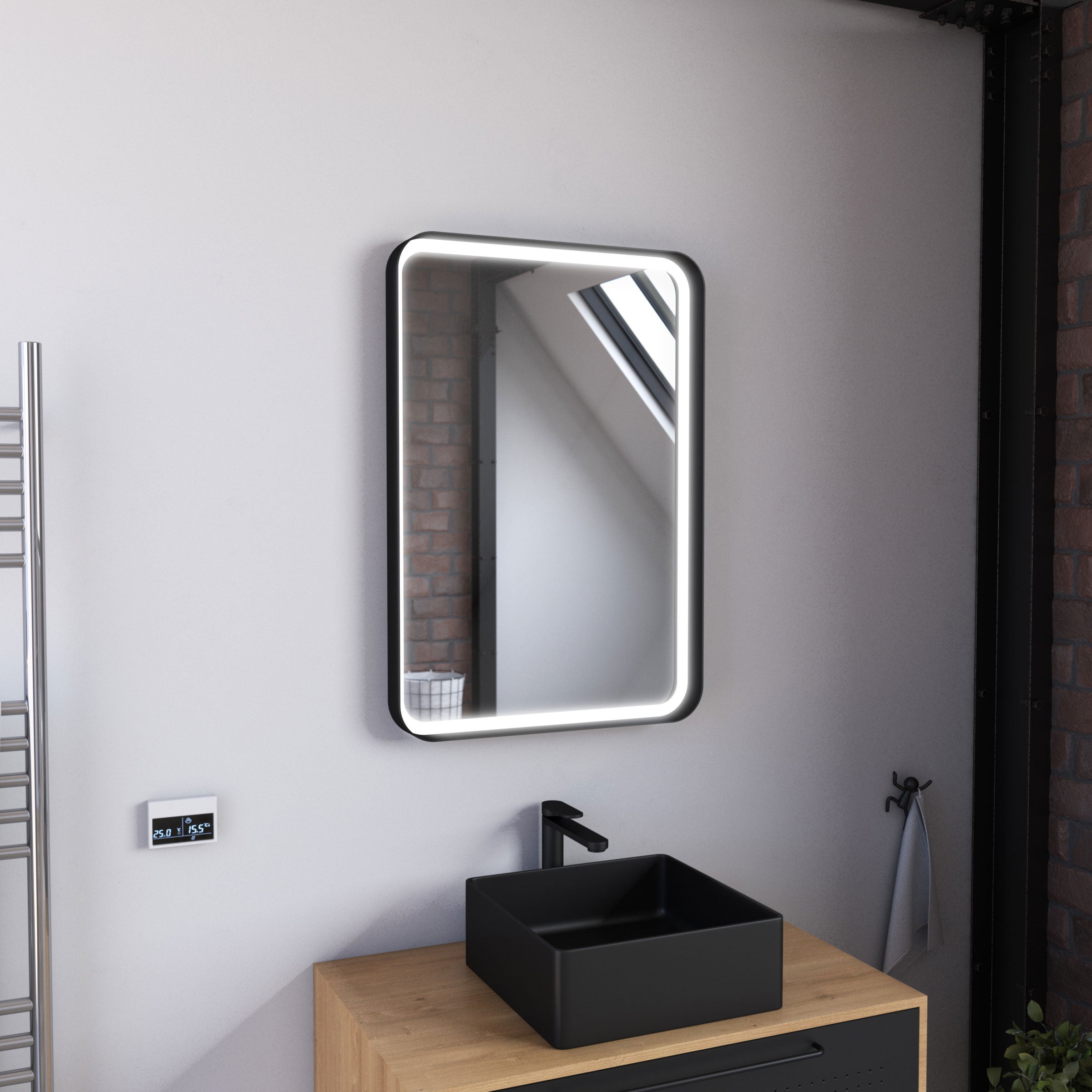 Miroir salle de bain avec eclairage LED - 50x70cm - GO LED - Aurlane