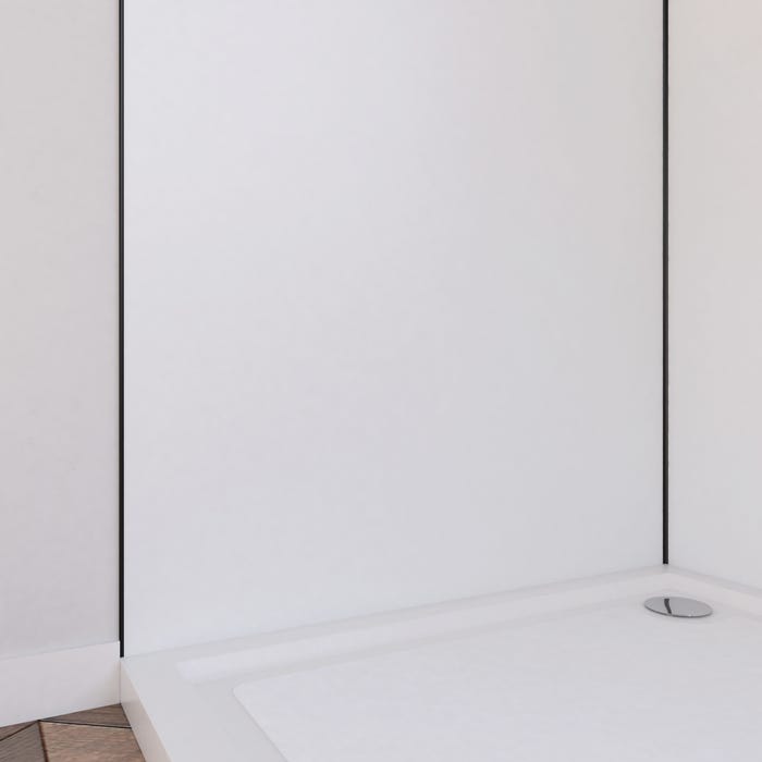 LOT de 2 Panneaux Muraux Aluminium BLANC 90+90x210 cm avec Profilés NOIR MAT - WALL'IT 1