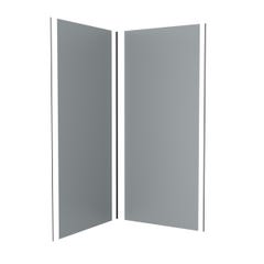 LOT de 2 Panneaux Muraux Aluminium SILVER 90+90x210 cm avec Profilés NOIR MAT - WALL'IT 2