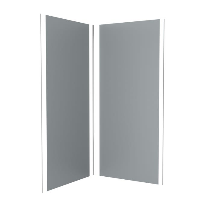 LOT de 2 Panneaux Muraux Aluminium SILVER 90+90x210 cm avec Profilés ANODISE BRILLANT - WALL'IT 2