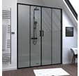 Paroi de douche 2 portes coulissantes 160x200 cm - Verre transparent - Profilé Noir - CRUSH