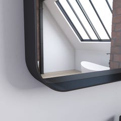Miroir 80x45- Cadre en aluminium laque noir mat - UBY 1