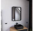Miroir 80x45- Cadre en aluminium laque noir mat - UBY