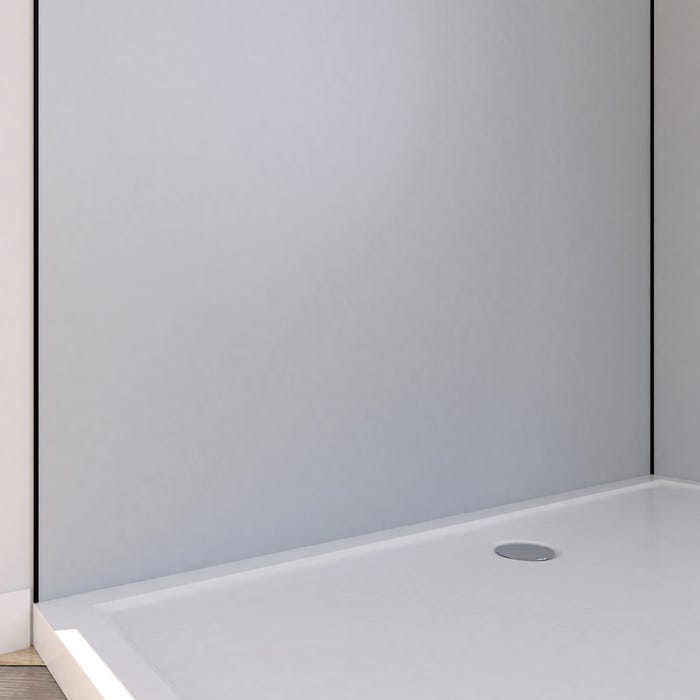 LOT de 2 Panneaux Muraux Aluminium SILVER 90+120x210 cm avec Profilés NOIR MAT - WALL'IT 1