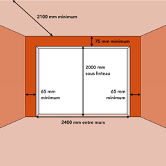 Porte de garage basculante blanc avec portillon gauche l.240 x H.200 cm x Ep.20 mm 2