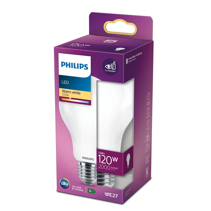 Ampoule LED standard PHILIPS - EyeComfort - 13W - 2000 lumens - 4000K - E27 - 93004 6