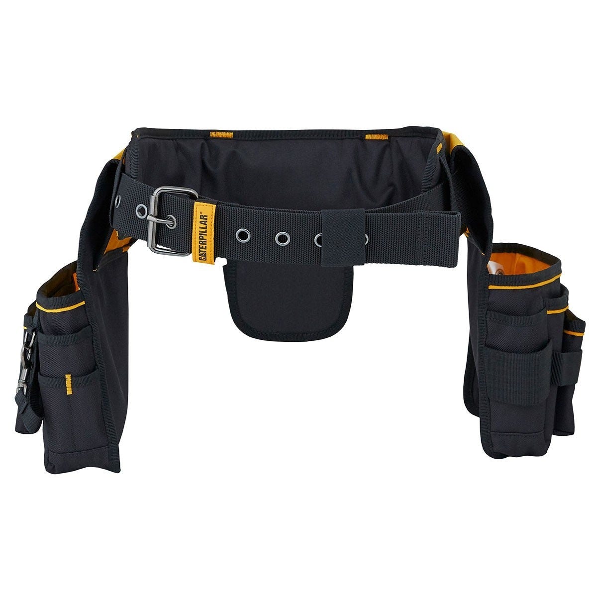 Porte outils professionnel ceinture bricolage Caterpillar Sangle rembourée 3 poches Taille réglable 2