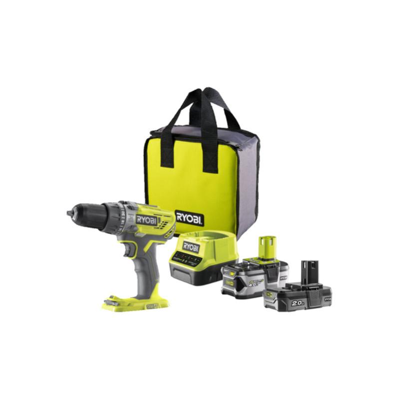 Perceuse-visseuse à percussion RYOBI - R18PD3-240S - 18V OnePlus - 2 batteries 2.0Ah et 4.0Ah - 1 chargeur